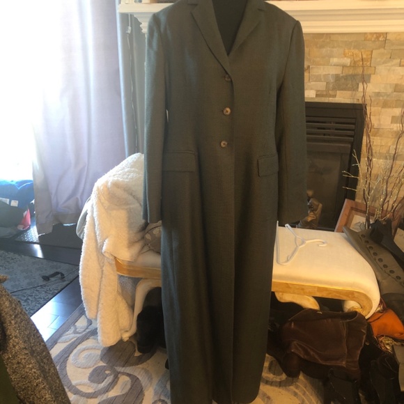 Luxury Vintage Italian Design Fine Wool Long Coat - Picture 2 of 6